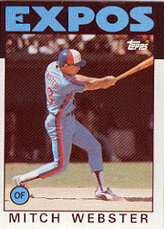 1986 Topps Baseball Cards      629     Mitch Webster